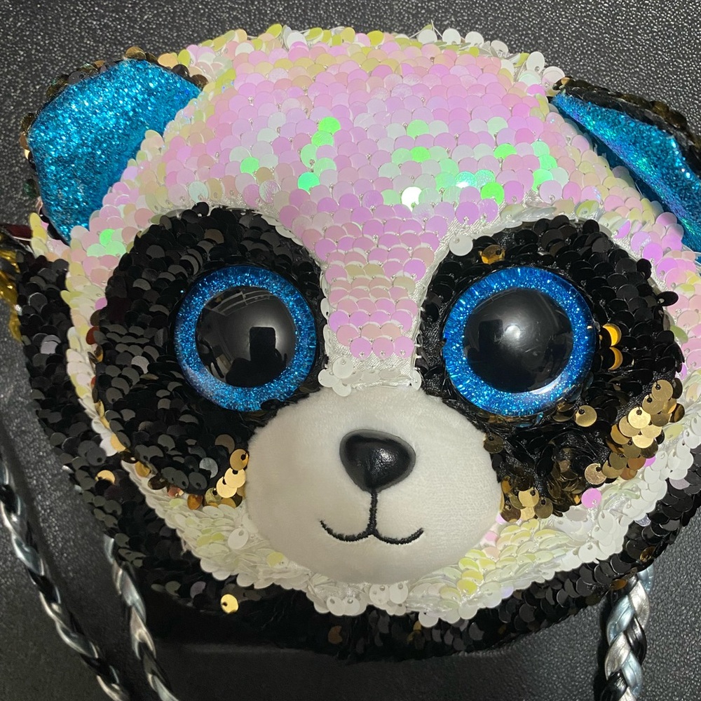 Ty Panda Sequin Bag - Blue, Black, White